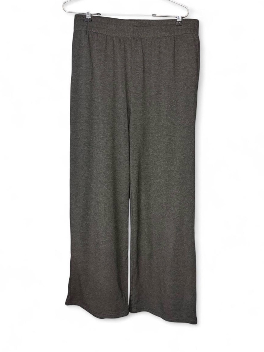 Straight-Leg Knit Pants in Dark Gray